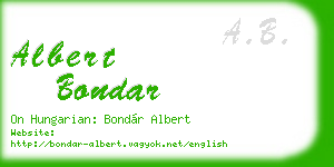 albert bondar business card